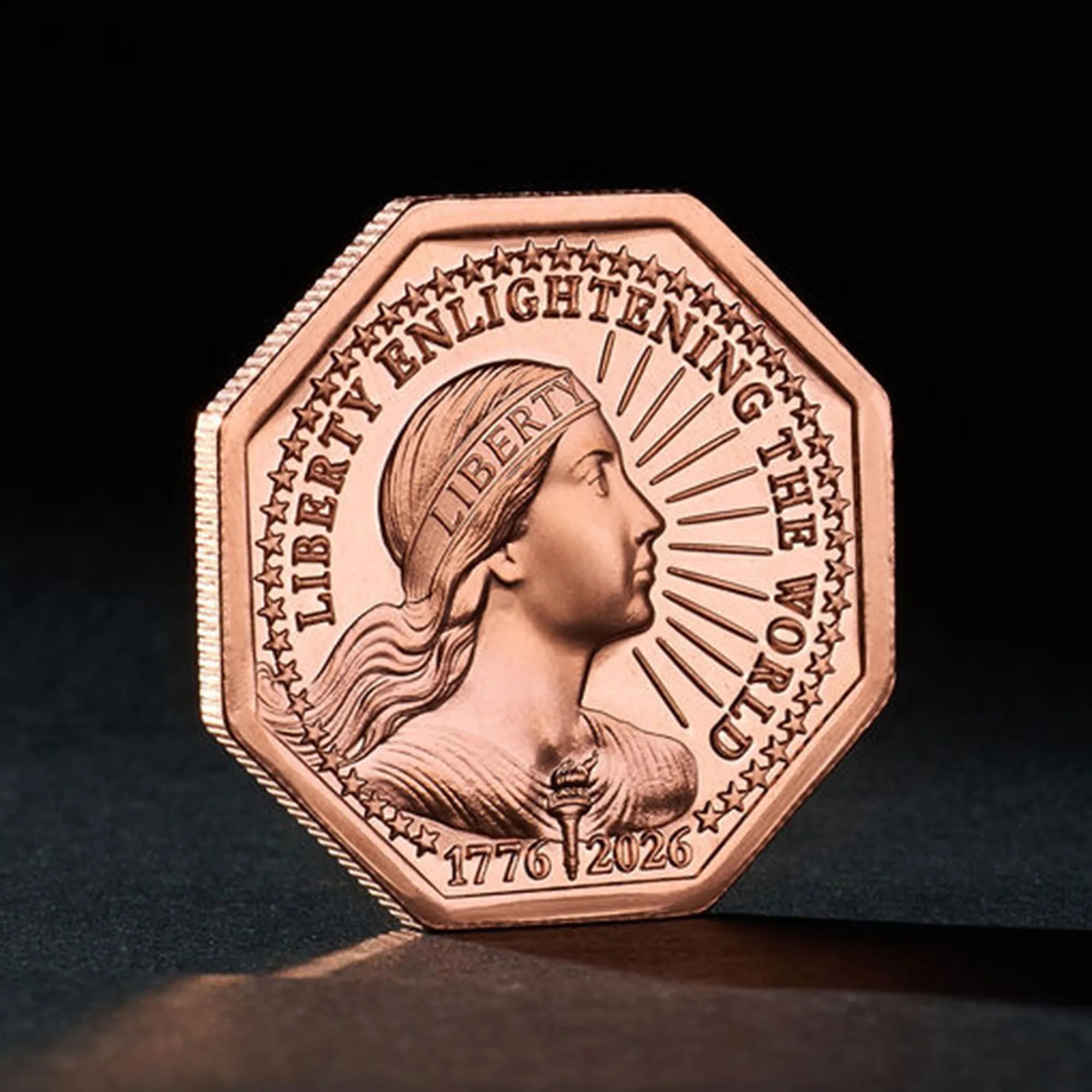 Liberty in relief.